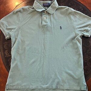 Polo by Ralph Lauren Men's Aqua Polo Shirt Cistom Fit Slim